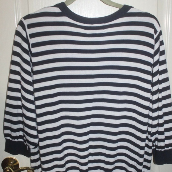C.D. DANIELS NAVY WHITE STRIPE BEADED Embellushed Top NWT $56 Size 2X - Picture 7 of 8
